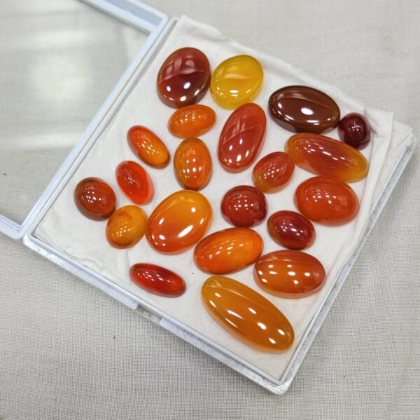 21 pieces natural carnelian agate Yemeni Aqeeq stock oval cabochon gemstones for sale