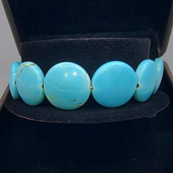 148.35 Carat Natural Arizona Turquoise Feroza bead bracelet high quality pure silver