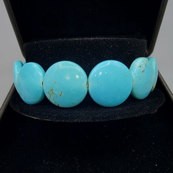 148.35 Carat Natural Arizona Turquoise Feroza bead bracelet high quality pure silver