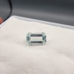 Natural Aquamarine gemstone 1.35 carat from Shigar Valley Pakistan, emerald cut, light blue transparent stone