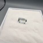 Natural Aquamarine gemstone from Shigar Valley Pakistan, emerald cut rectangular shape, light blue color, 1.62 carat