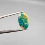 4.25 Carat Natural Iranian Neyshabur Turquoise Feroza stone oval shape with natural matrix
