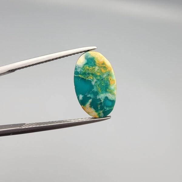 4.25 Carat Natural Iranian Neyshabur Turquoise Feroza stone oval shape with natural matrix