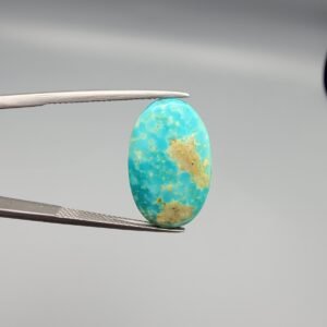13.02 Carat Natural Iranian Neyshabur Turquoise Feroza stone oval shape with natural matrix