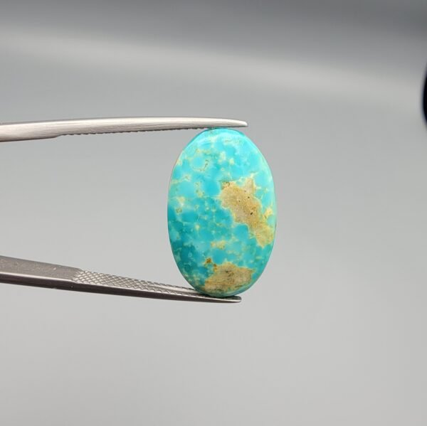 13.02 Carat Natural Iranian Neyshabur Turquoise Feroza stone oval shape with natural matrix