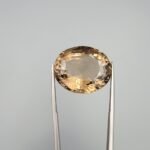 Natural Smoky Quartz 42.74 carat oval mixed cut transparent brown gemstone GGI certified