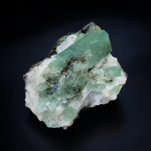 Large natural emerald crystal specimen with white matrix from Chitral Valley Pakistan