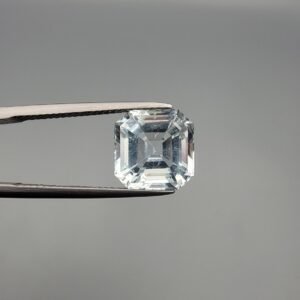 Natural Aquamarine 5.70 Carat Emerald Step Cut Very Light Blue Certified Gemstone