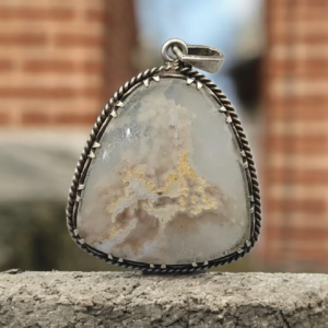 Natural Dendritic Agate (Tree Agate) Pendant/Locket – Iranian Origin, Pure Silver