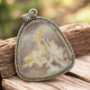 Natural Dendritic Agate (Tree Agate) Pendant/Locket – Iranian Origin, Pure Silver