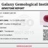 6.82 carat natural ruby gemstone GGI certified unheated purplish red cushion cut