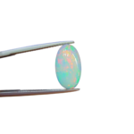 Premium 2.33 carat natural Ethiopian Welo opal gemstone, showcasing a vibrant multi-color play-of-color with neon orange, green, and pink flashes in an oval cabochon cut.