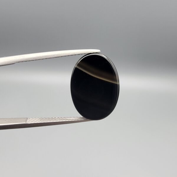 Natural Black Agate (Sulemani Aqeeq) – 7.49 Carat – Authentic Banded Oval Cabochon | Protective Chalcedony | Brilliant Gemstone