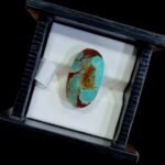 Natural Egyptian Turquoise (Feroza) – 7.70 Carat – Bold Red-Brown Matrix | Large Oval Cabochon | Sinai Peninsula Origin | Brilliant Gemstone