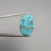 Natural Iranian Turquoise (Feroza) – 24.71 Carat – Authentic Kerman City Origin | Oval Cabochon | Brilliant Golden Pyrite Matrix | Genuine Gemstone