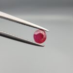 Natural Afghanistan Ruby (Yaqoot) – 0.53 Carat – Authentic Kabul City Origin | Round Brilliant Cut | Unique Yellow Mountain Inclusion | 100% Earth-Mined