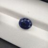 ​A 3.58-carat natural Ceylon blue sapphire with a vivid blue color and oval faceted cut, professionally displayed in a white jeweler's box.
