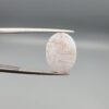 A 7.77-carat Shajari Dudhiya Aqeeq featuring a milky white translucent body with sharp black dendritic tree-like inclusions, displayed in a white jeweler's box.