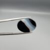 "Natural Black Banded Sulemani Aqeeq Agate oval cabochon gemstone 14.92 carat with diagonal white and brown band, front and back view"
