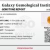High-resolution photograph of an official Galaxy Gemological Institute (GGI) Gemstone Report certificate (No. KHI2609940326) dated 14 September 2026 for a 4.45-carat transparent Orangish Yellow natural cushion mixed-cut Yellow Sapphire from Madagascar.