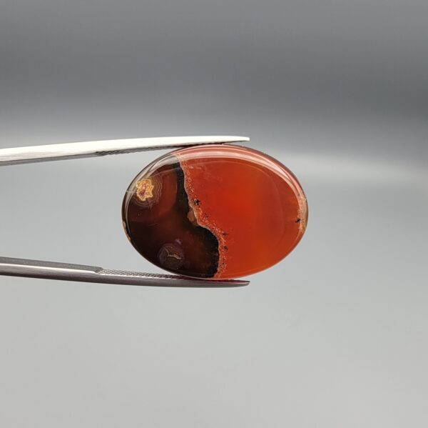 Natural Surkh Aqeeq 24.94 Carat – Blood Red & Black Chalcedony Agate Cabochon – Origin Iran