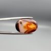 Natural multi-color banded Sulemani agate oval cabochon 20 carat with cream orange and maroon bands from Iran