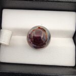 Natural Sulemani Agate round cabochon 14.20 carat with sparkling druzy quartz crystal pocket from Iran