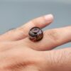 Natural Sulemani Agate round cabochon 14.20 carat with sparkling druzy quartz crystal pocket from Iran