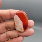 Natural Sulemani Aqeeq 69.42 Ct – Fire Red & Cream Two-Tone Agate Cabochon, Iran