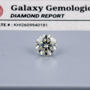 Digital image of a Galaxy Gemological Institute Diamond Report (Certificate # KHI2609940181) dated September 8, 2026, detailing a 0.07 Carat Round Brilliant Cut Natural Diamond with H color and VS1 clarity.