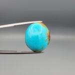 28.34 CT Natural Iranian Neyshabur Turquoise – Hussaini Feroza Oval – Bold Matrix Gemstone