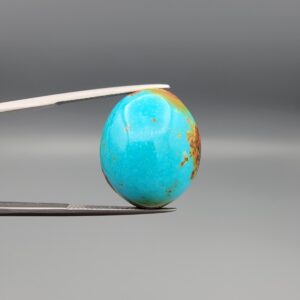 28.34 CT Natural Iranian Neyshabur Turquoise – Hussaini Feroza Oval – Bold Matrix Gemstone