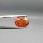 Natural honey-amber Hessonite Garnet Gomed oval cut gemstone 6.12 carat, untreated with natural inclusions