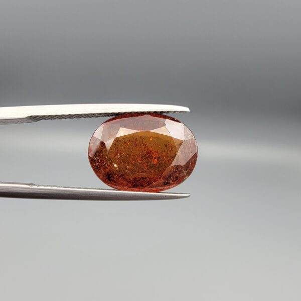 Natural honey-amber Hessonite Garnet Gomed oval cut gemstone 7.74 carat, untreated with natural inclusions