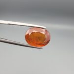 Natural honey-amber Hessonite Garnet Gomed oval cut gemstone 9.38 carat, untreated with natural inclusions