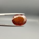 Natural honey-amber Hessonite Garnet Gomed oval cut gemstone 10.56 carat, untreated with natural inclusions