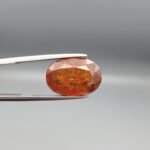 Natural honey-amber Hessonite Garnet Gomed oval cut gemstone 12.13 carat, untreated with natural inclusions