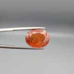 Natural honey-amber Hessonite Garnet Gomed oval cut gemstone 13.07 carat, untreated January birthstone
