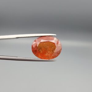 Natural honey-amber Hessonite Garnet Gomed oval cut gemstone 13.07 carat, untreated January birthstone