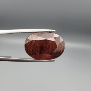 Natural deep red-brown Hessonite Garnet Gomed oval cut gemstone 19.38 carat, untreated January birthstone