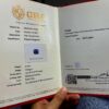 Official GRA Gemological Identification Report displaying the certification details and a photograph of an 8.04 carat, octagon-cut natural unheated pastel blue sapphire gemstone from Sri Lanka.