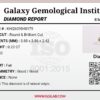 Digital image of a Galaxy Gemological Institute Diamond Report (Certificate # KHI2609840179) dated September 8, 2026, detailing a 0.22 Carat Round Brilliant Cut Natural Diamond with G color and VS2 clarity.