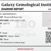 Digital image of a Galaxy Gemological Institute Diamond Report (Certificate # KHI2609940181) dated September 8, 2026, detailing a 0.07 Carat Round Brilliant Cut Natural Diamond with H color and VS1 clarity.