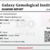 Digital image of a Galaxy Gemological Institute Diamond Report (Certificate # KHI2609760264) dated September 11, 2026, detailing a 0.11 Carat Round Brilliant Cut Natural Diamond with H color and SI1 clarity.