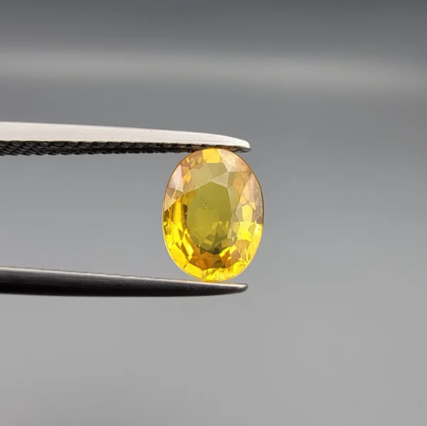 1.64 Carat Natural Yellow Sapphire (Pukhraj) – Vivid Canary Yellow Madagascar Oval Faceted Premium Quality Gemstone