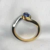 0.69 Carat Natural Ceylon Blue Sapphire & Diamond Bypass Engagement Ring in 18K Yellow Gold – Pear-Cut Neelam Solitaire