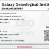 High-resolution digital scan of an official Galaxy Gemological Institute (GGI) Diamond Report certificate (No. KHI2610130428) dated 14 October 2026 for a 0.36-carat natural round brilliant-cut loose diamond displaying H color and I1 clarity.