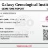 High-resolution digital scan of an official Galaxy Gemological Institute (GGI) Gemstone Report certificate (No. KHI2610220416) dated 14 October 2026 for a 5.68-carat unenhanced transparent pink natural Kunzite (Spodumene) from Afghanistan cut in an emerald step cut.