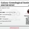 Official scan of a Galaxy Gemological Institute (GGI) Gemstone Report for a 9.80-carat Natural Spessartine Garnet (Natural Spessartite Garnet), detailing certificate number KHI2610110765, oval brilliant cut measurements (13.41 x 11.27 x 7.55 mm), reddish orange color, transparent clarity, and digital gem specimen image.